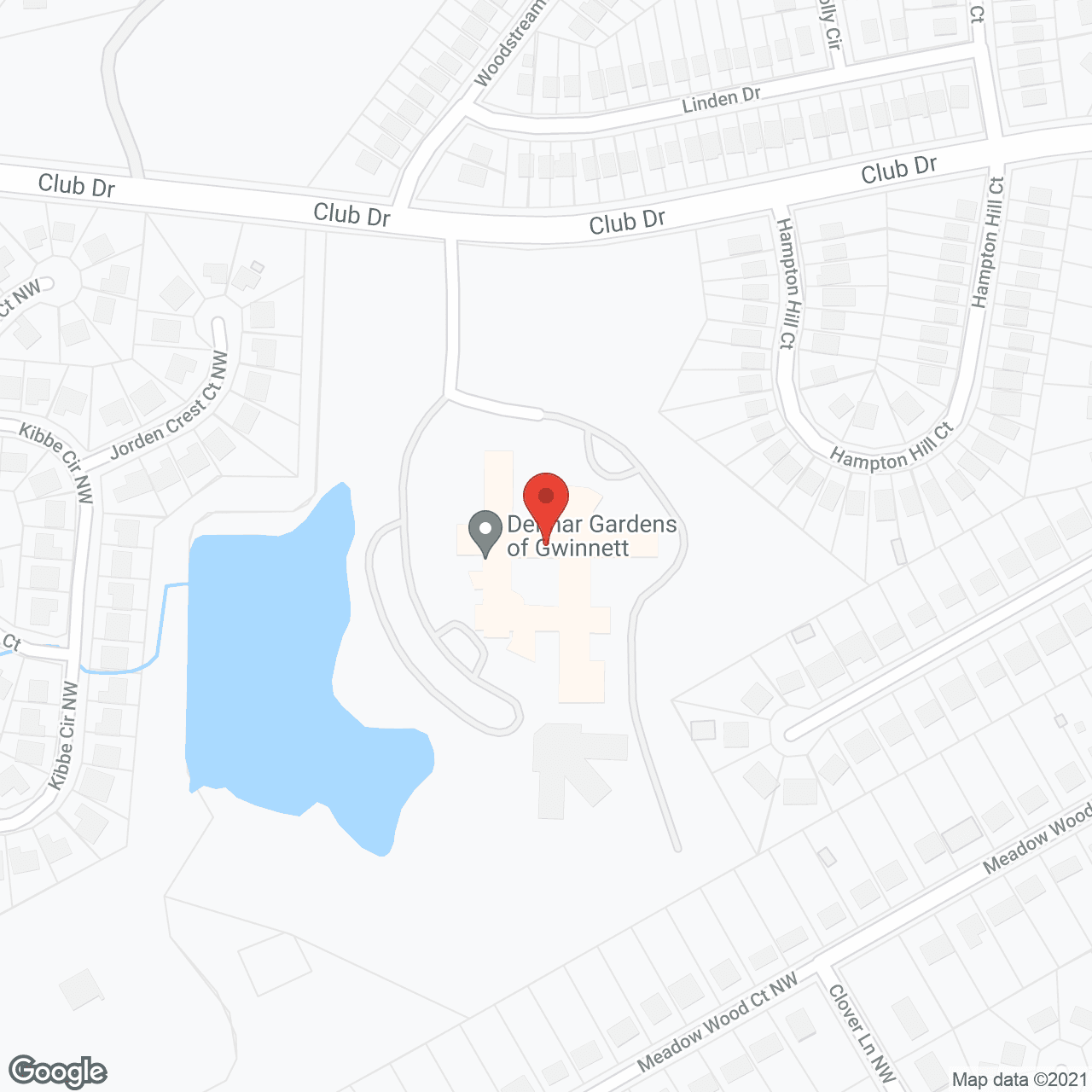 Map of the neighborhood around Delmar Gardens of Gwinnett