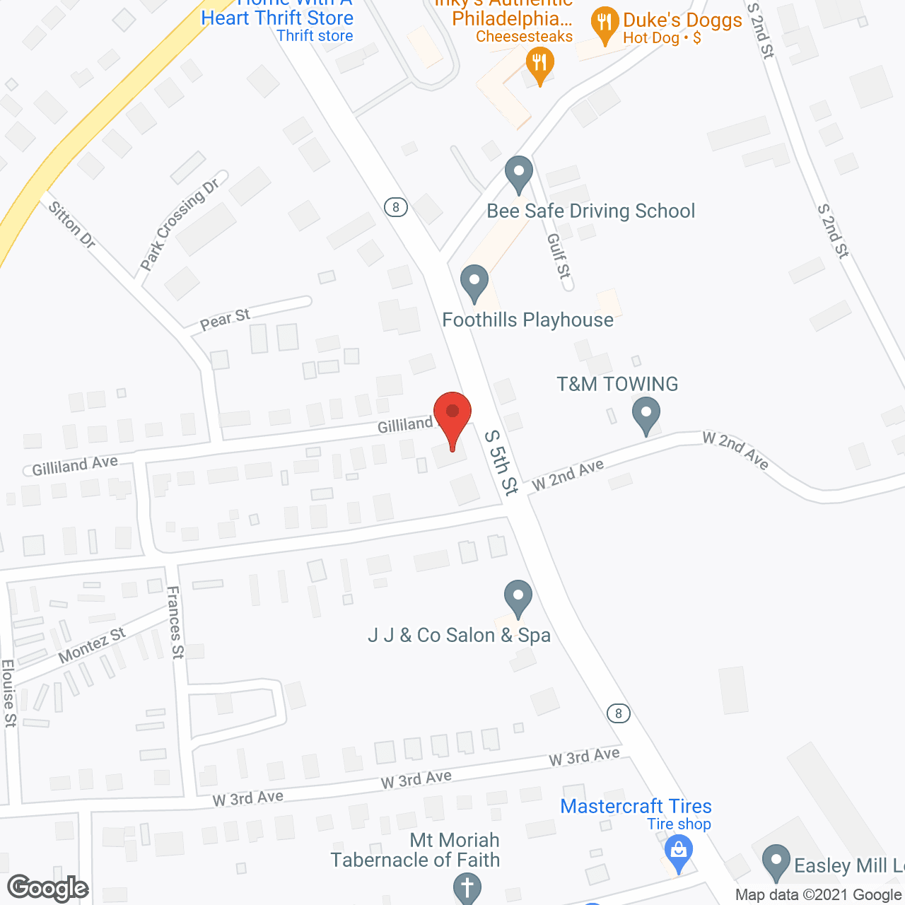 Map of the neighborhood around Maggie Manor