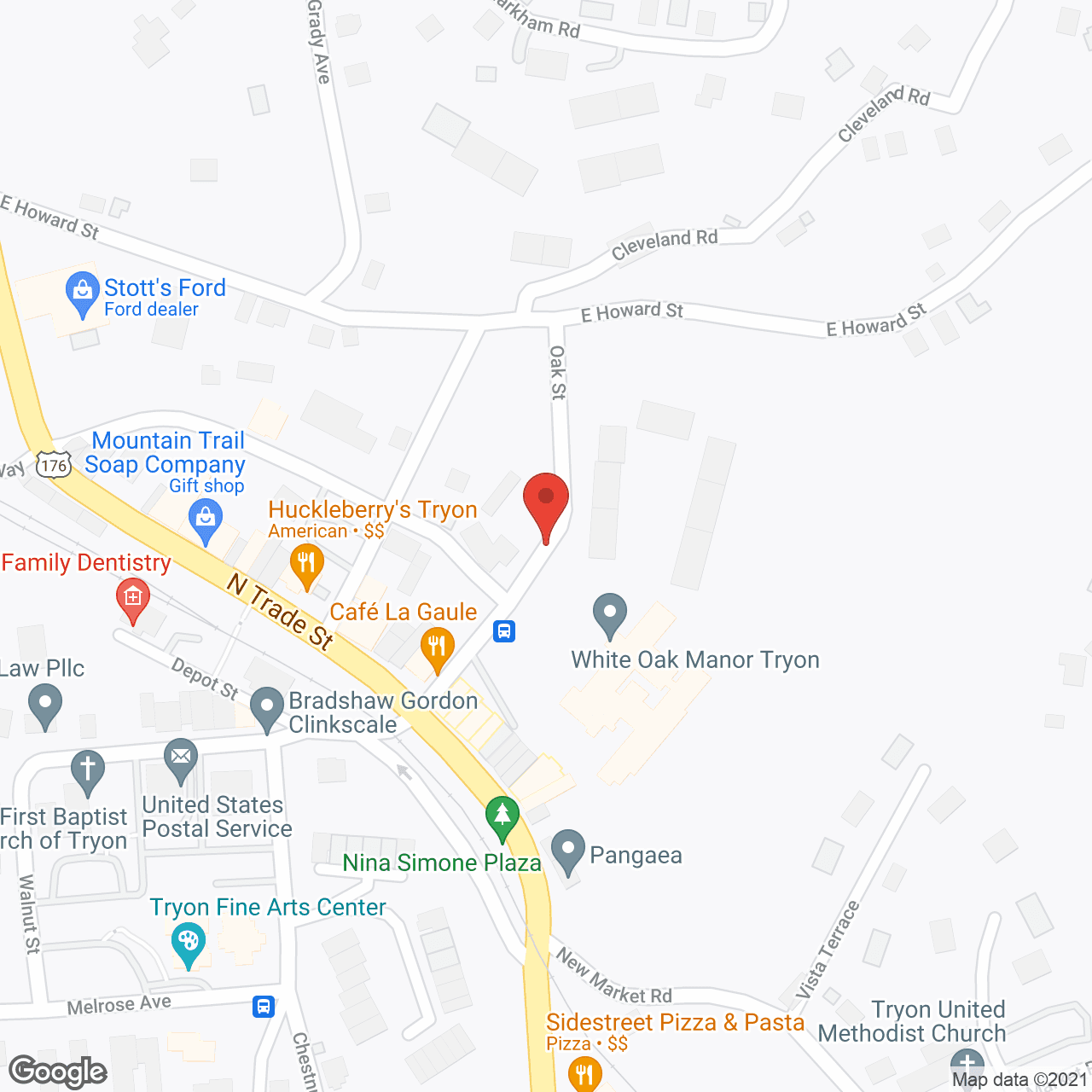 Map of the neighborhood around White Oak Village