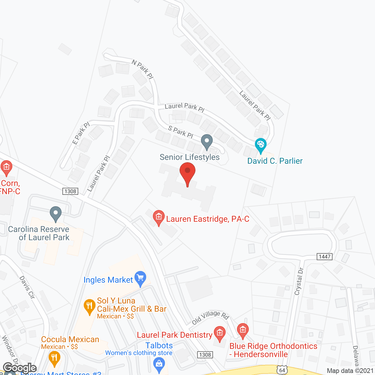 Map of the neighborhood around Carolina Reserve of Hendersonville