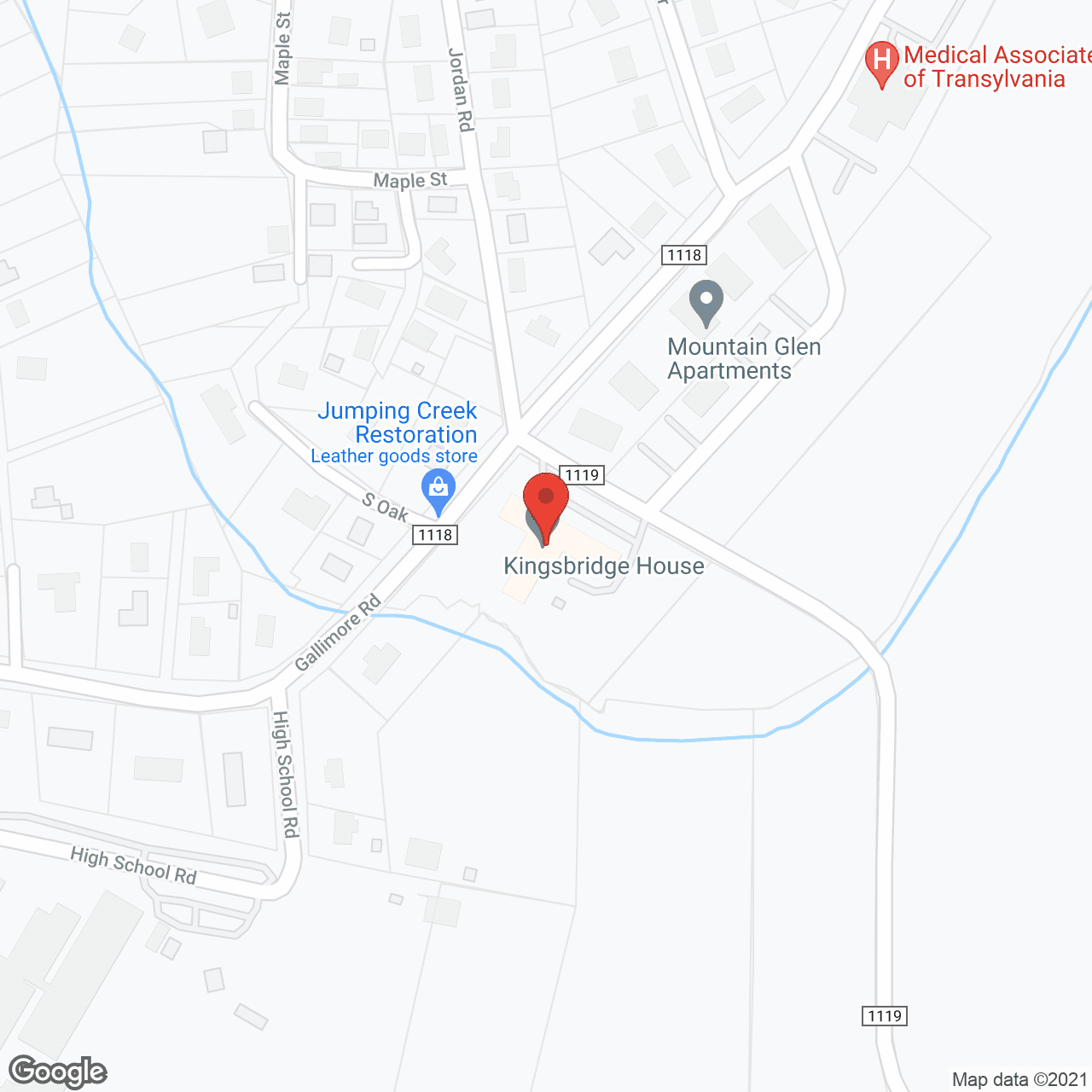 Map of the neighborhood around Kingsbridge House