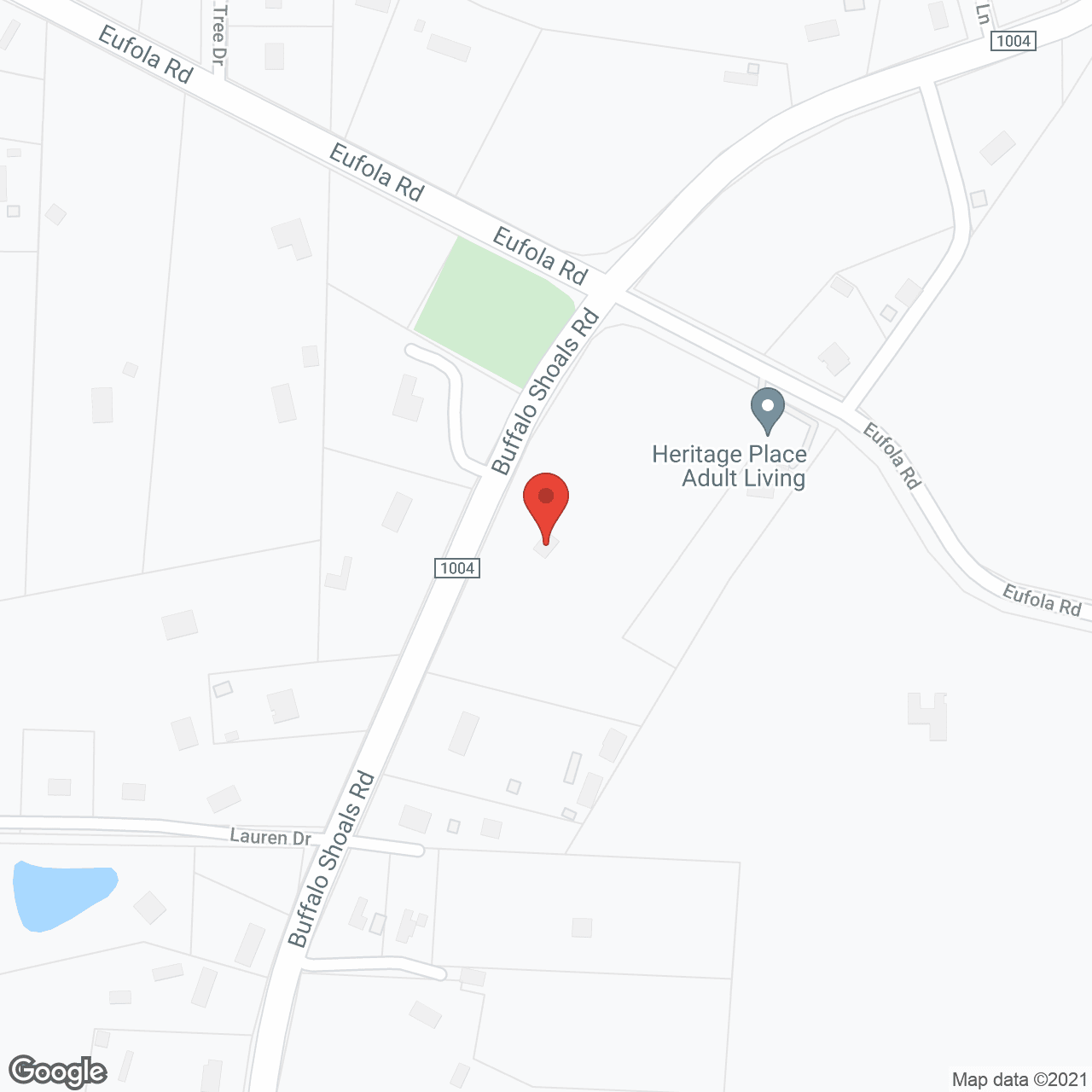 Map of the neighborhood around Heritage Place Adult Living Center