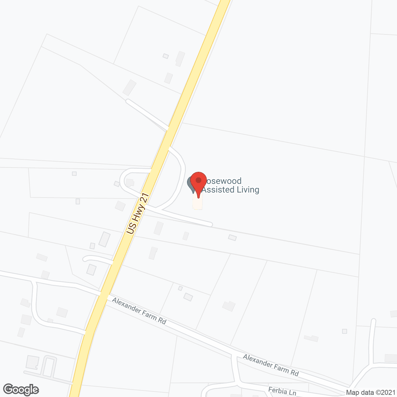 Map of the neighborhood around Rosewood Rest Home