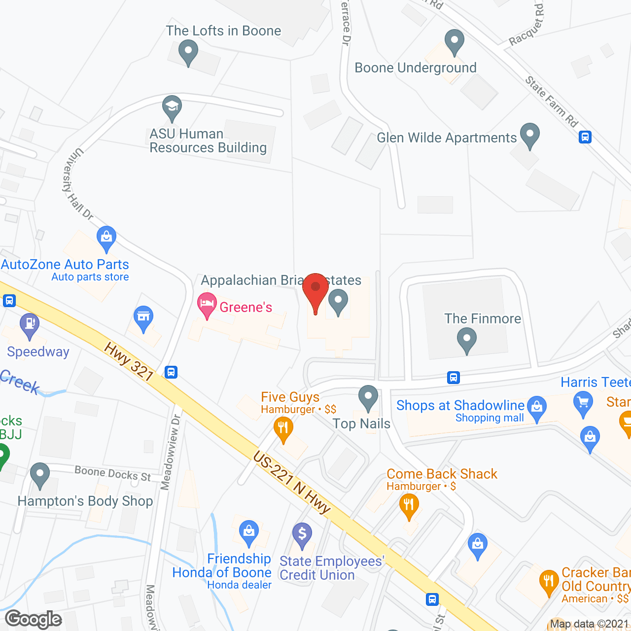 Map of the neighborhood around Appalachian Brian Estates Inc