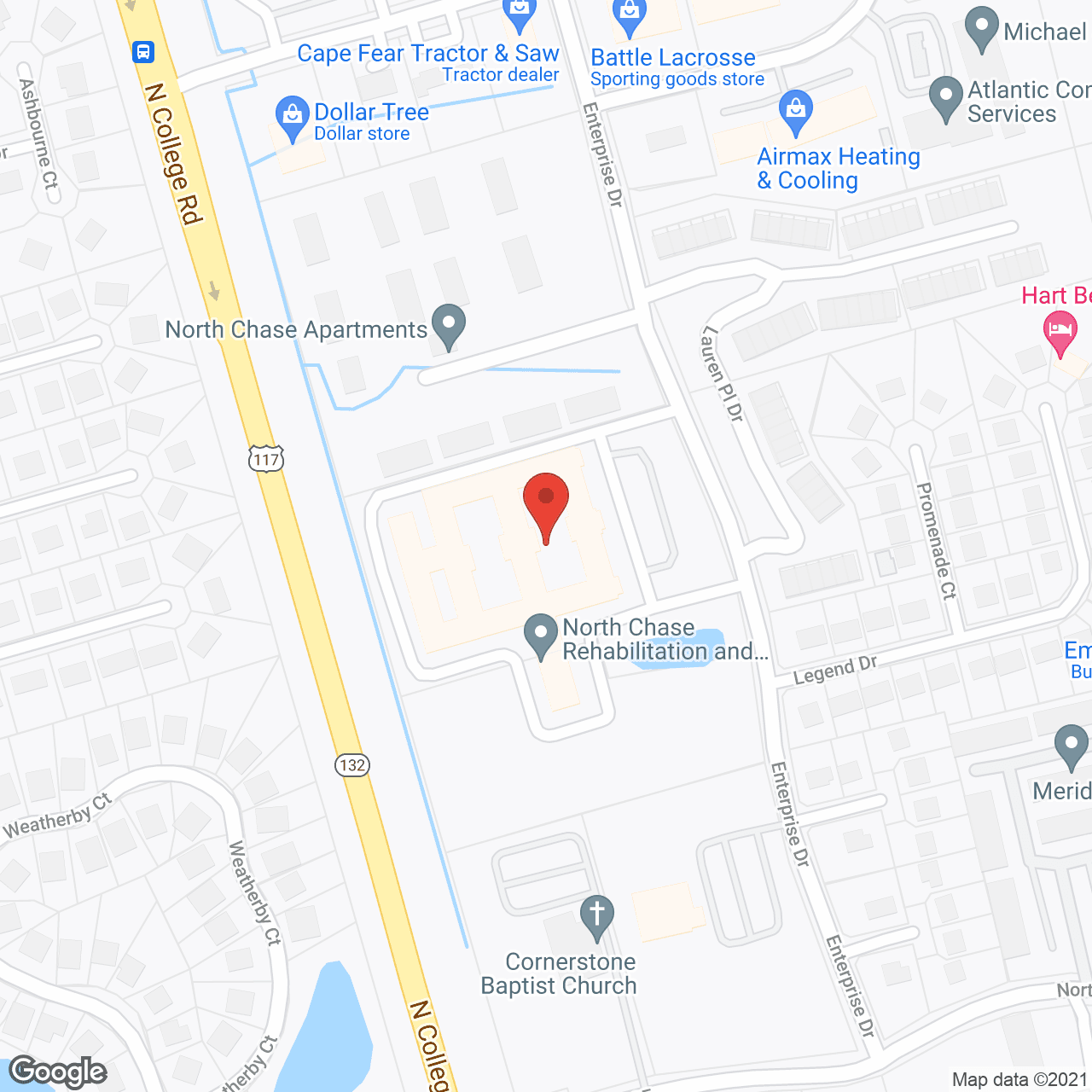 Map of the neighborhood around Britthaven North Chase
