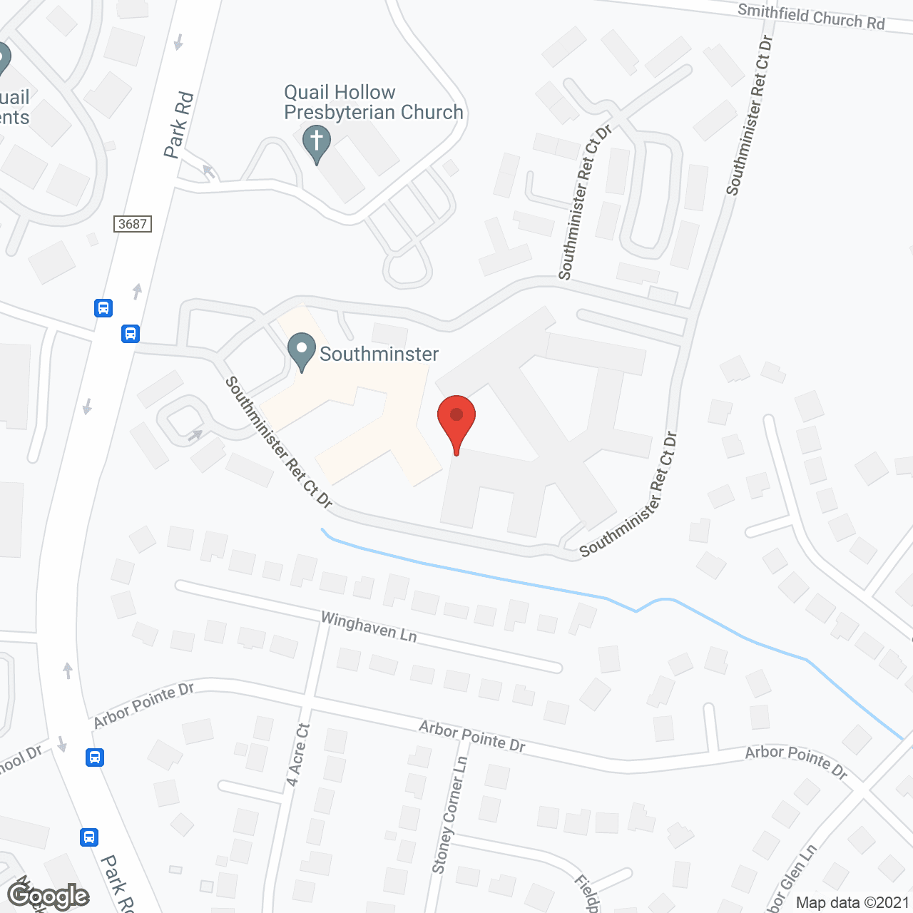 Map of the neighborhood around Southminster Retirement Comm