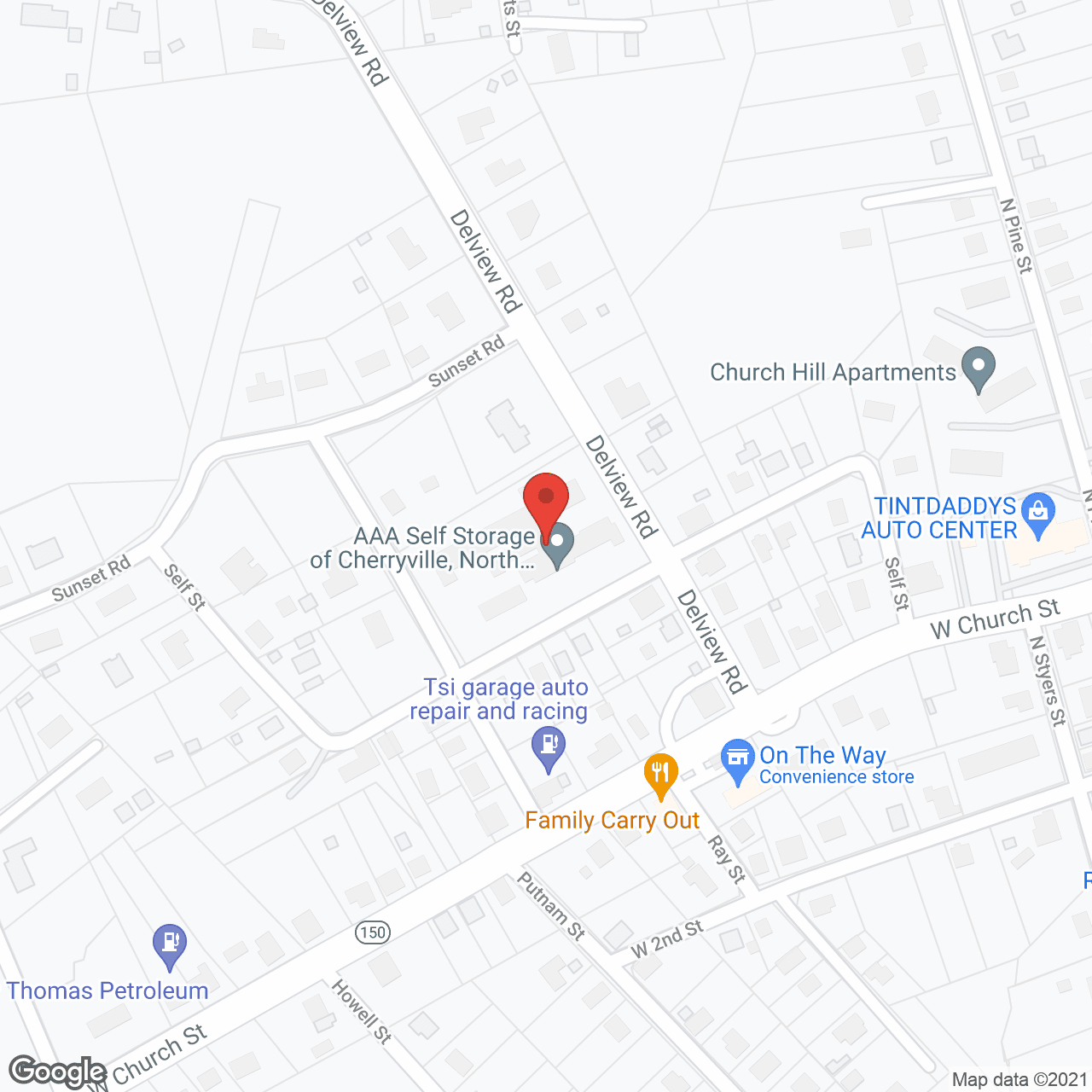 Map of the neighborhood around Century Care of Cherryville