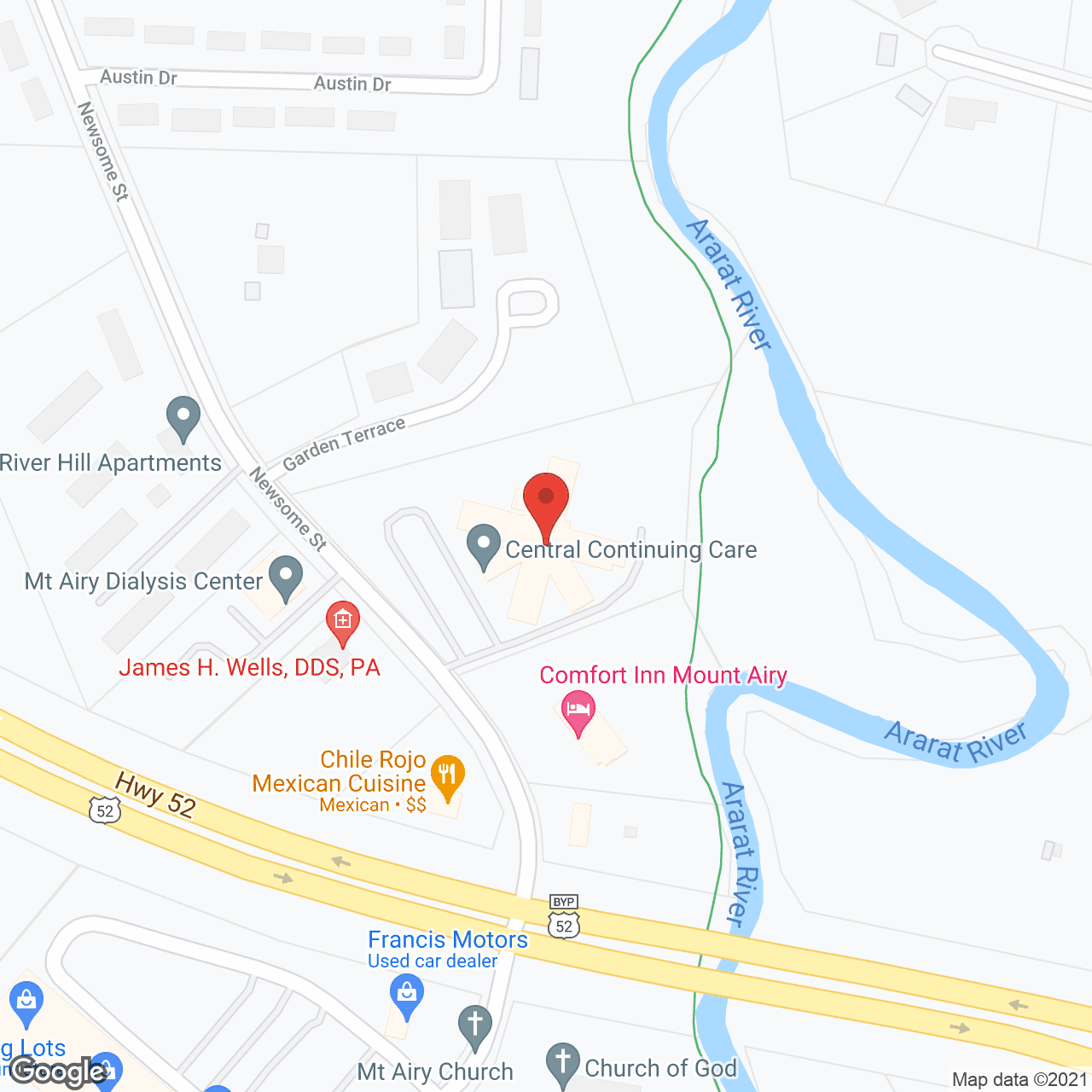 Map of the neighborhood around Central Continuing Care Nrsng