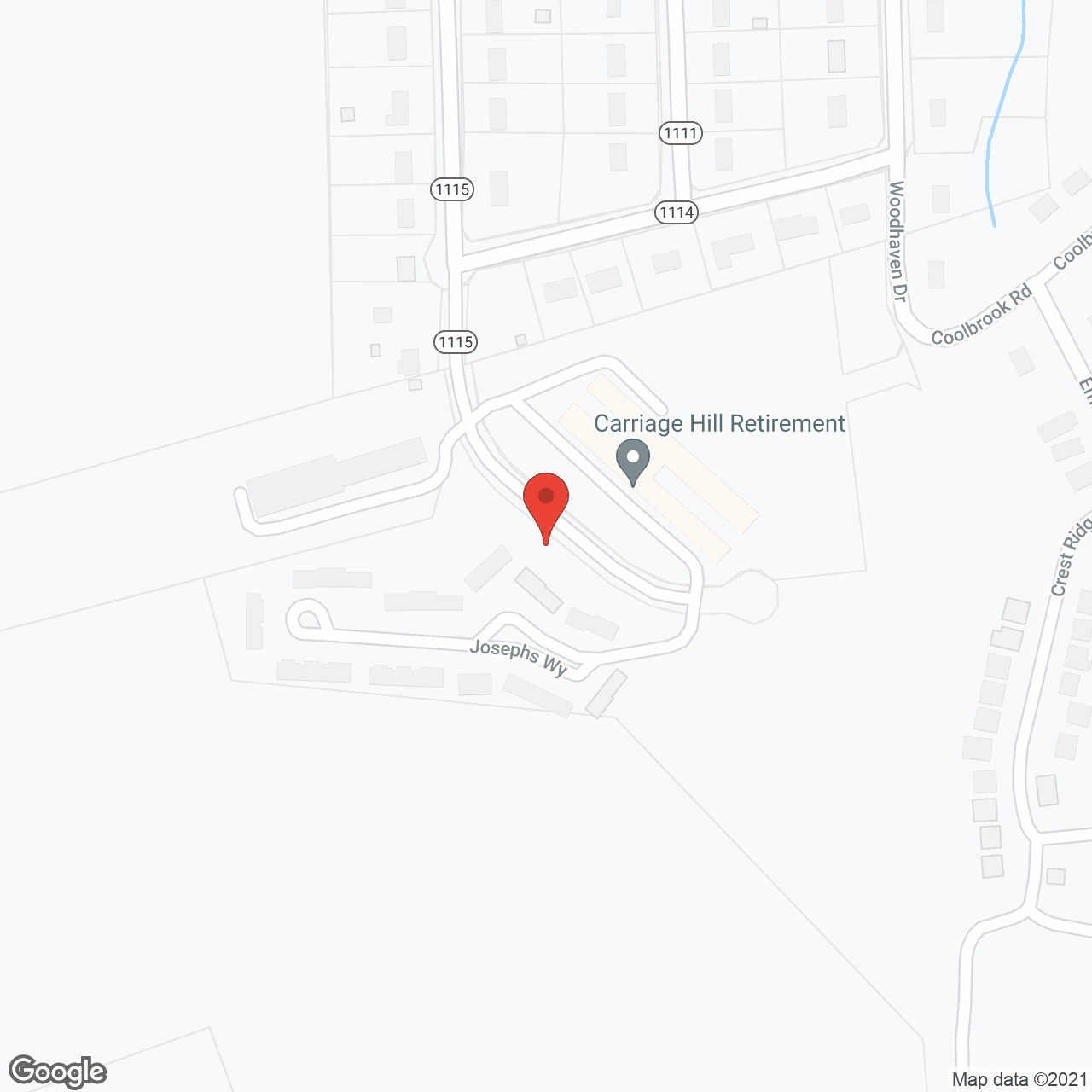 Map of the neighborhood around Carriage Hill Retirement