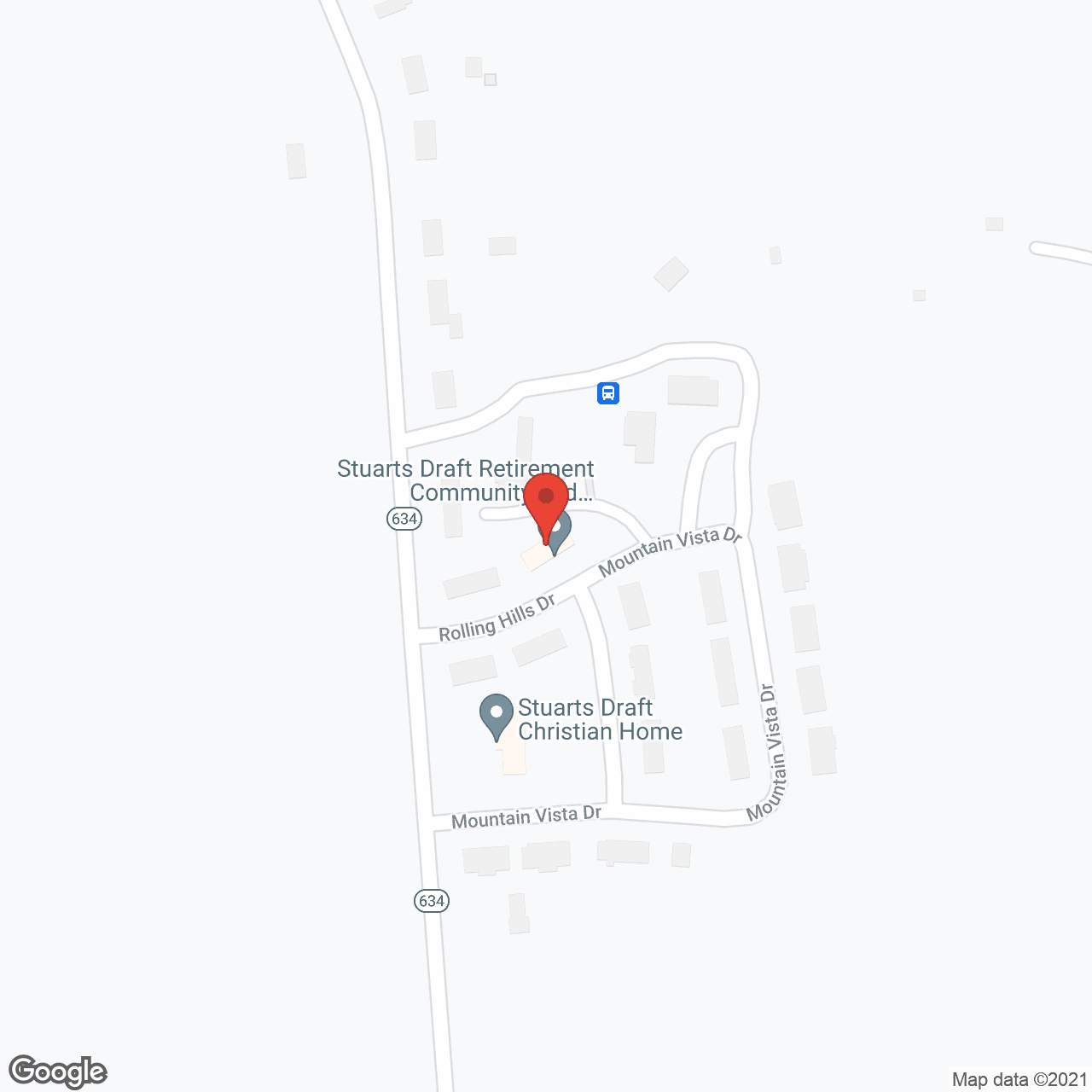 Map of the neighborhood around Stuarts Draft Retirement Community