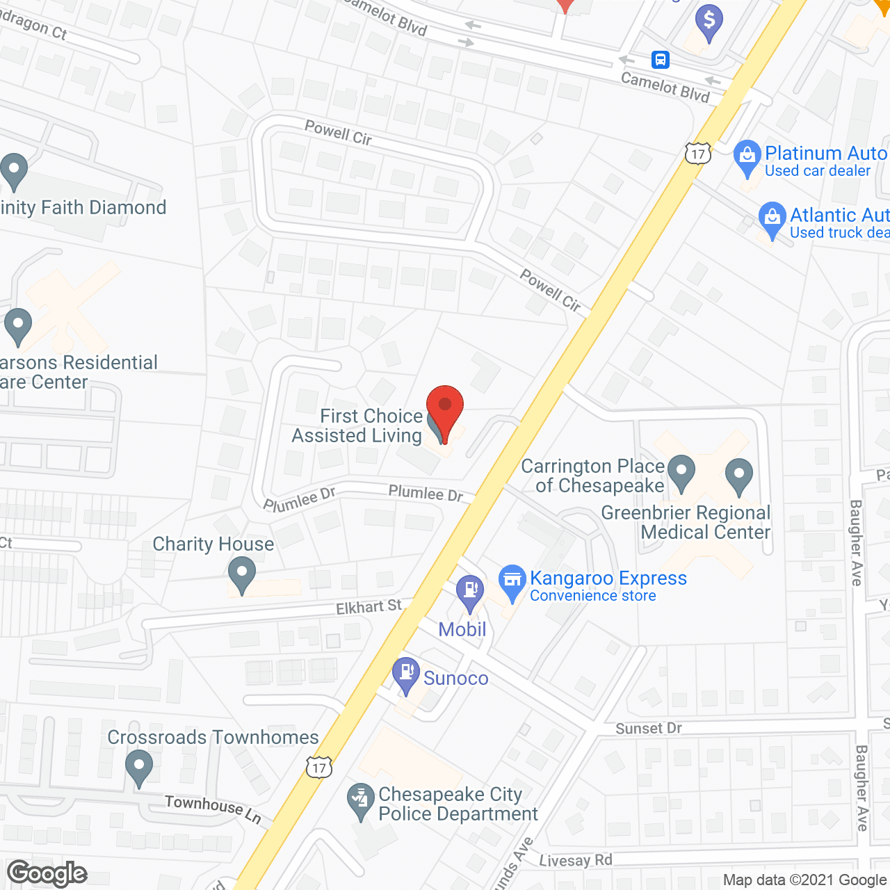 Map of the neighborhood around First Choice Assisted Living LLC