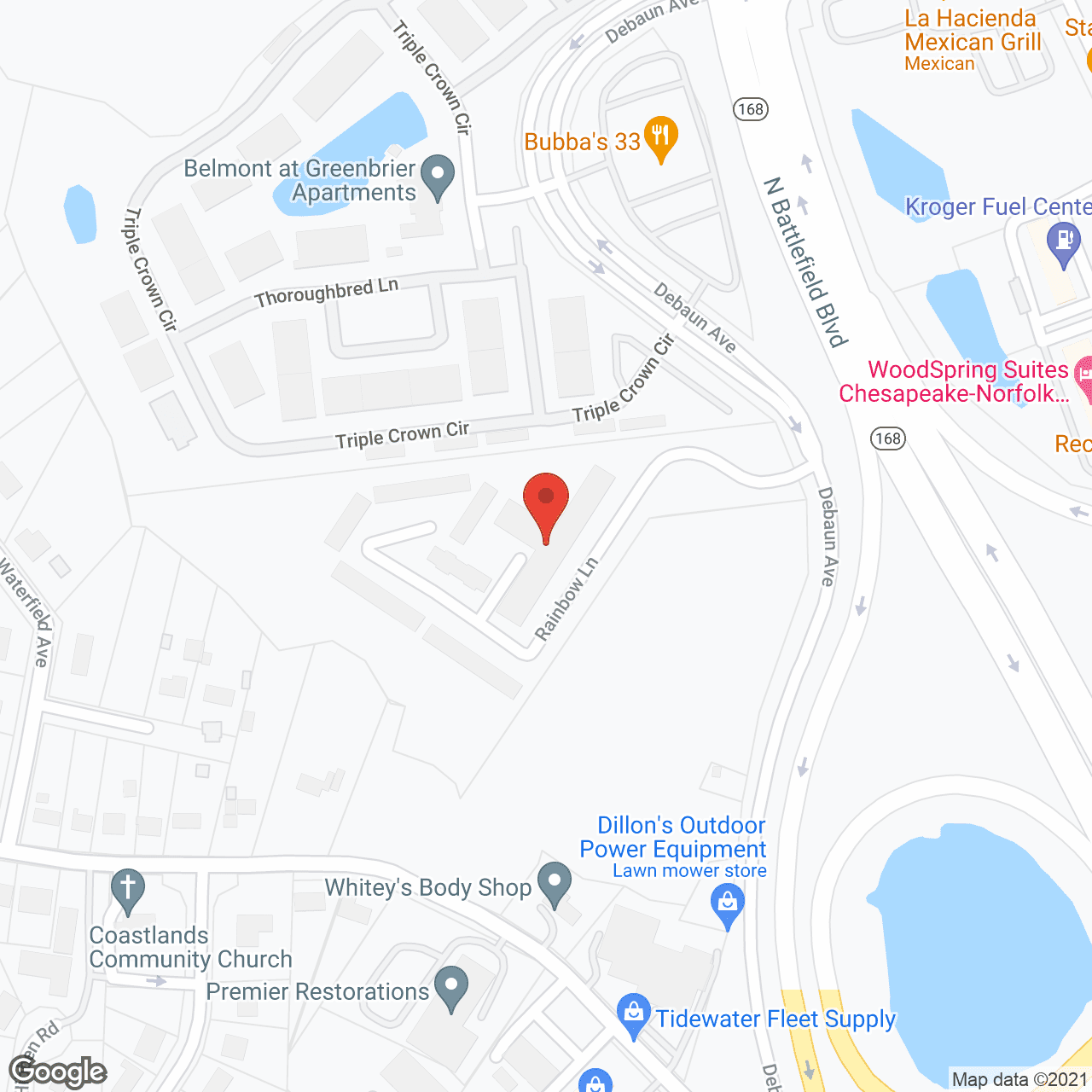 Map of the neighborhood around Carebridge Assisted Living