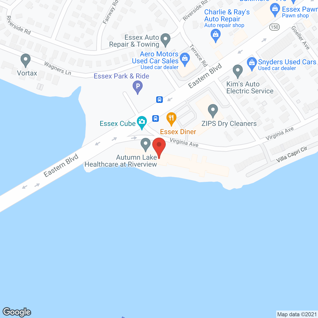 Map of the neighborhood around Riverview Rehabilitation and Health Center