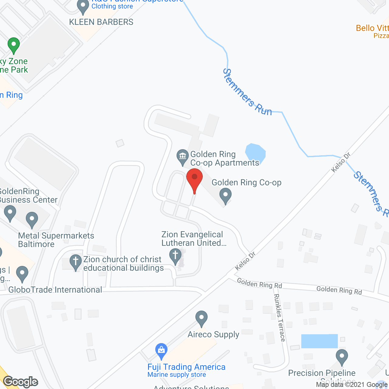 Map of the neighborhood around Golden Ring Cooperative Apts