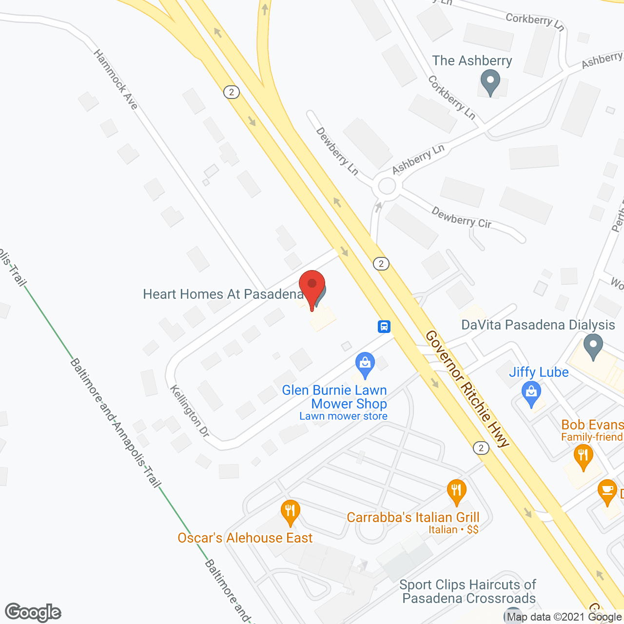 Map of the neighborhood around HeartHomes at Pasadena