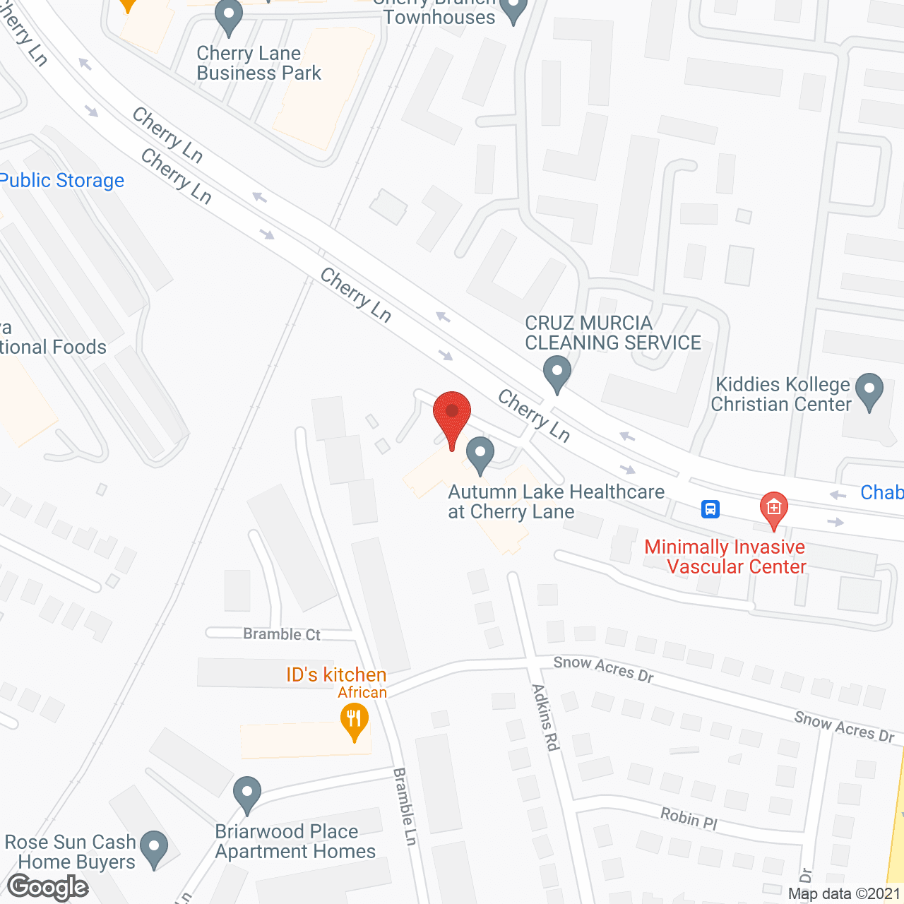 Map of the neighborhood around Autumn Lake Healthcare at Cherry Lane