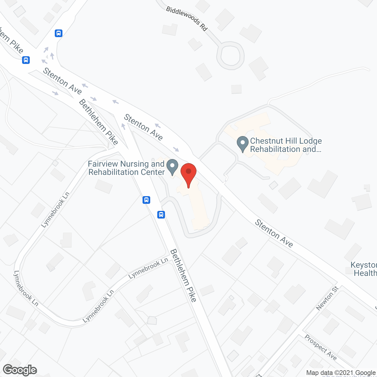 Map of the neighborhood around Fairview Care Center of Bethlehem Pike