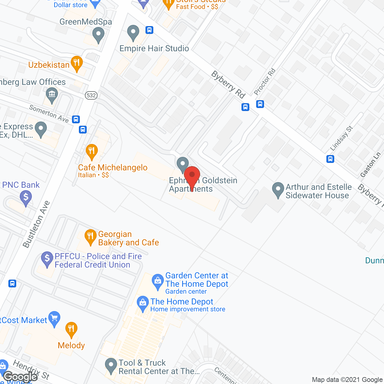 Map of the neighborhood around Shalom Apartments of Fed House