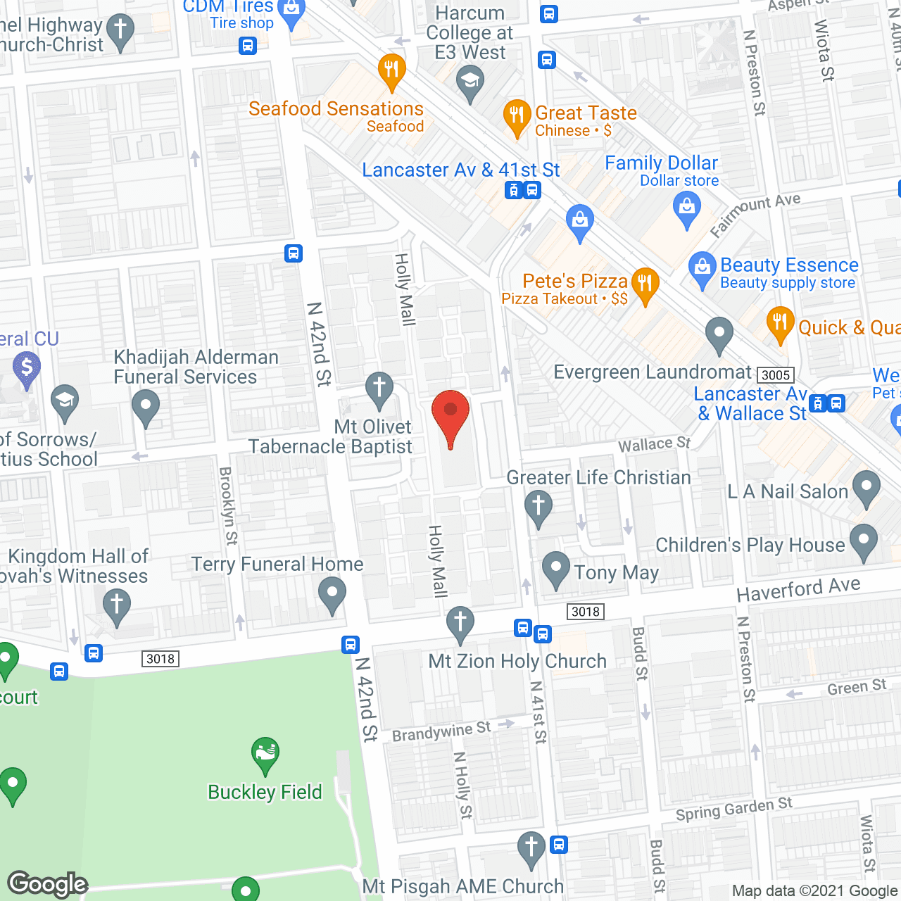 Map of the neighborhood around Mt Olivet Village