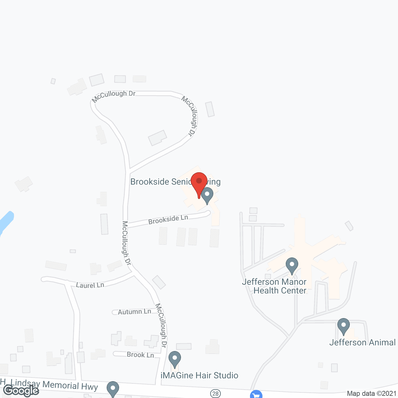 Map of the neighborhood around Brookside Assisted Living Inc