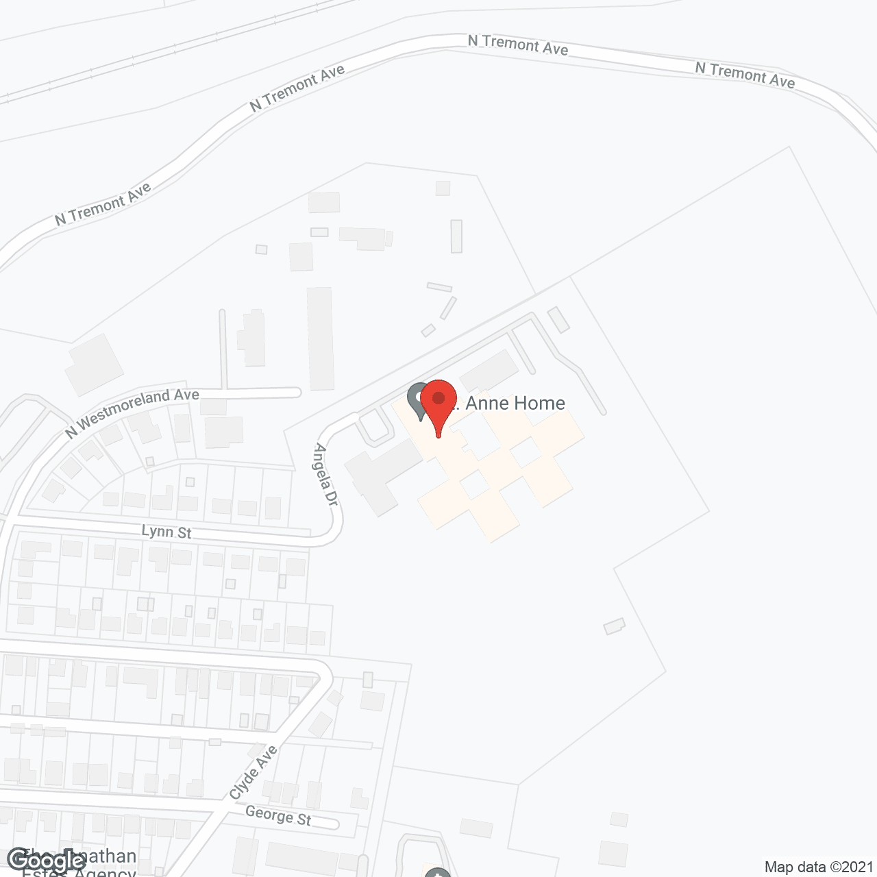Map of the neighborhood around St Anne Home