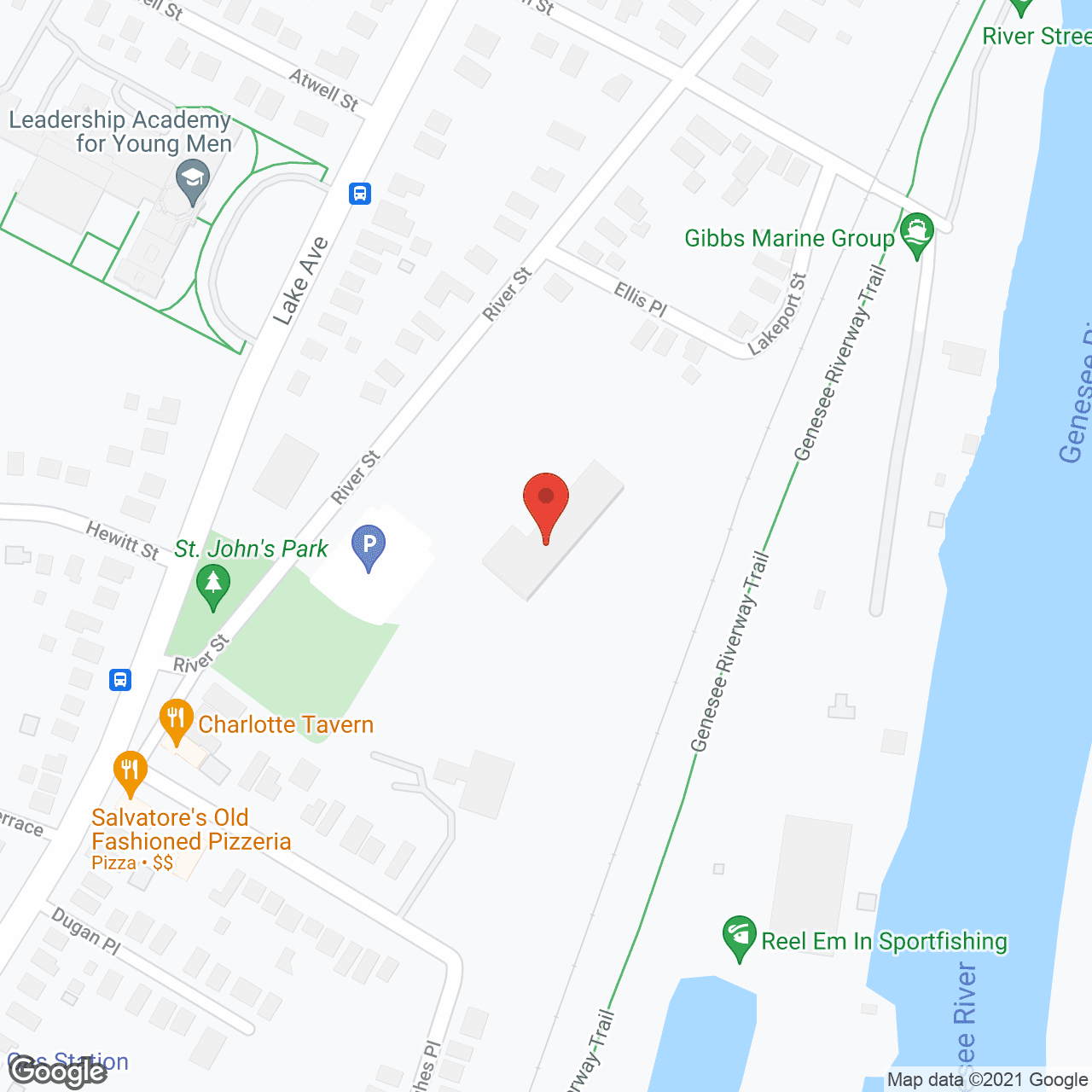 Map of the neighborhood around Riverview Manor