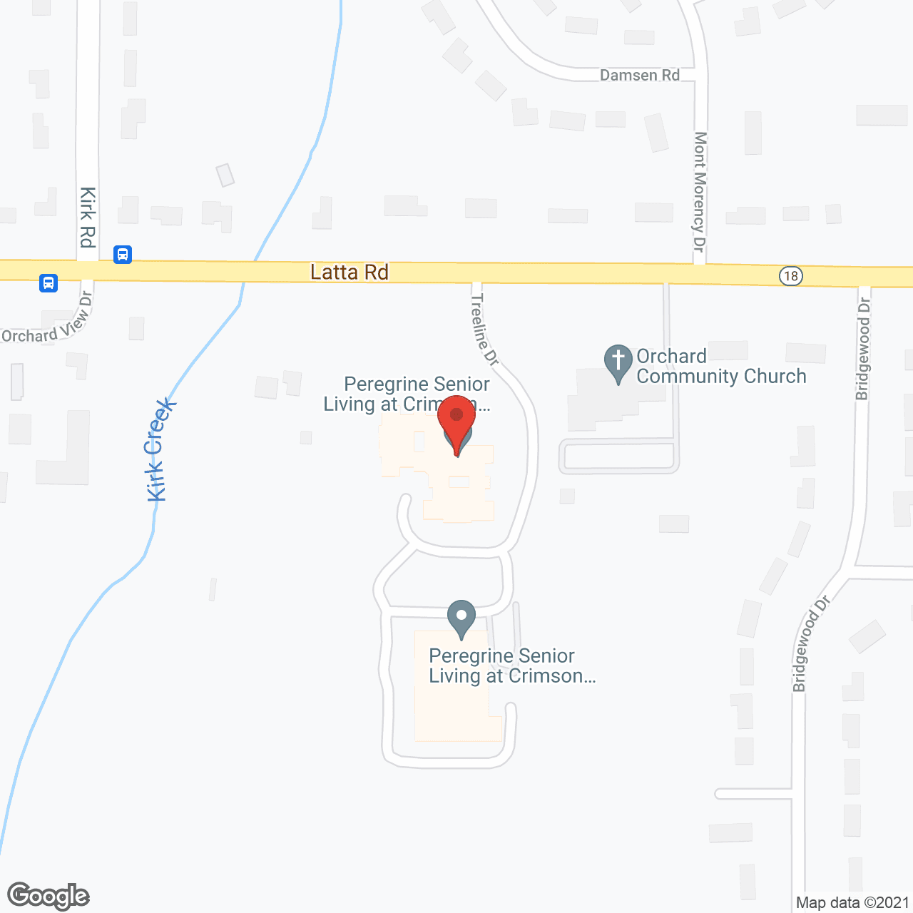 Map of the neighborhood around Crimson Ridge Gardens
