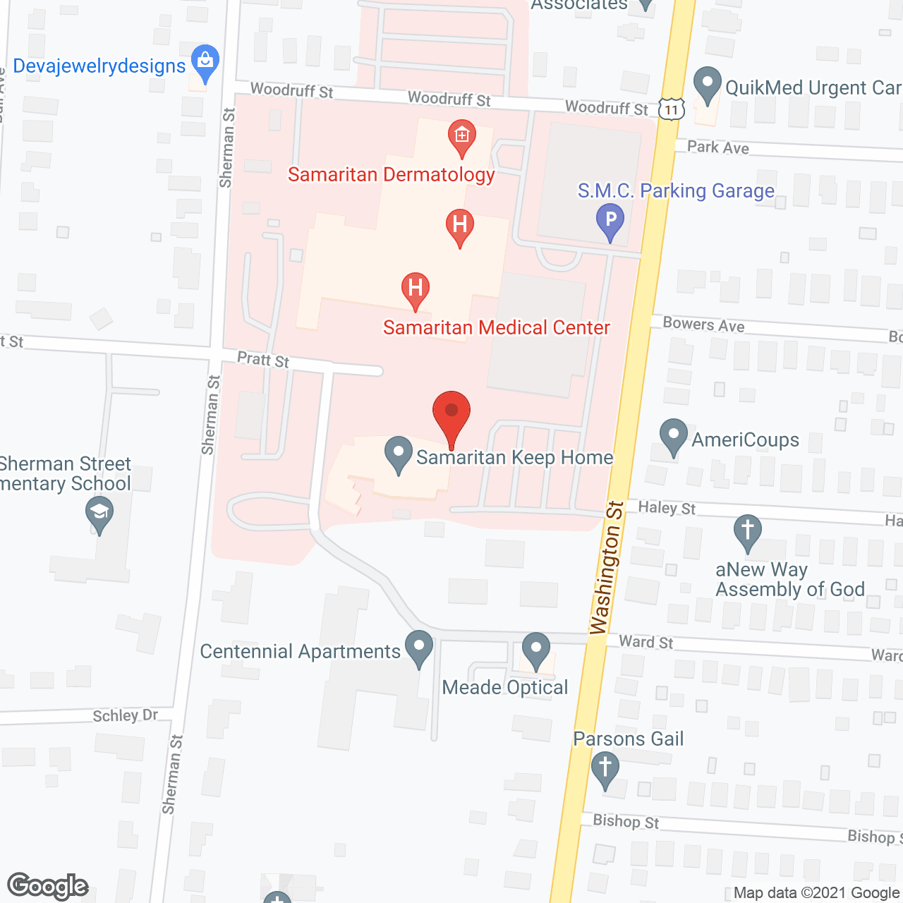 Map of the neighborhood around Samaritan Keep Nursing Home