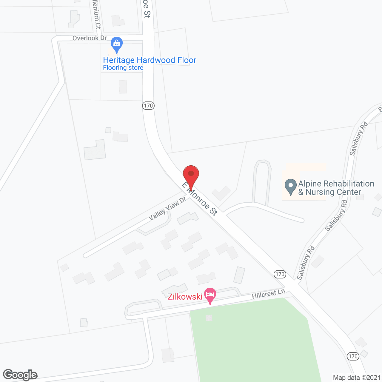 Map of the neighborhood around Little Falls Garden Apts.
