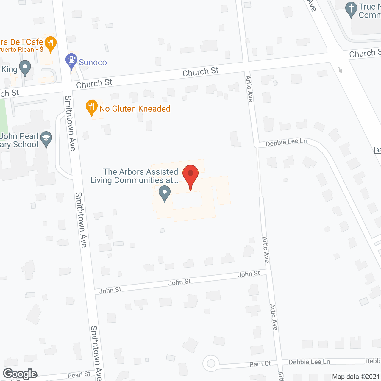 Map of the neighborhood around The Arbors at Bohemia