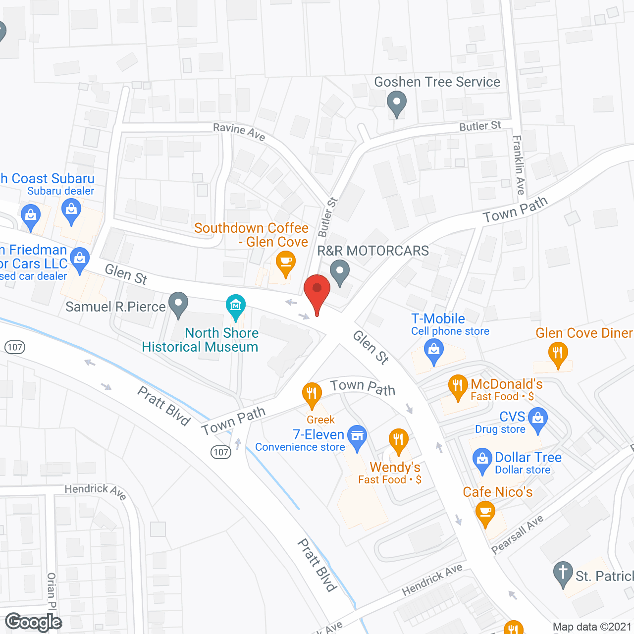 Map of the neighborhood around Atria Glen Cove