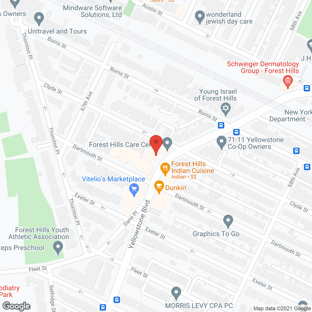 Map of the neighborhood around Forest Hills Care Center