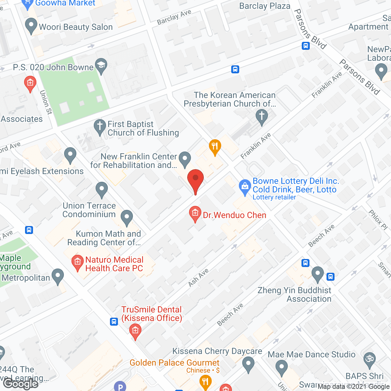 Map of the neighborhood around Franklin Nursing Home