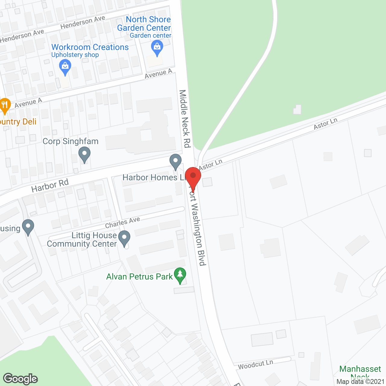 Map of the neighborhood around Sands Point Center for Health and Rehab