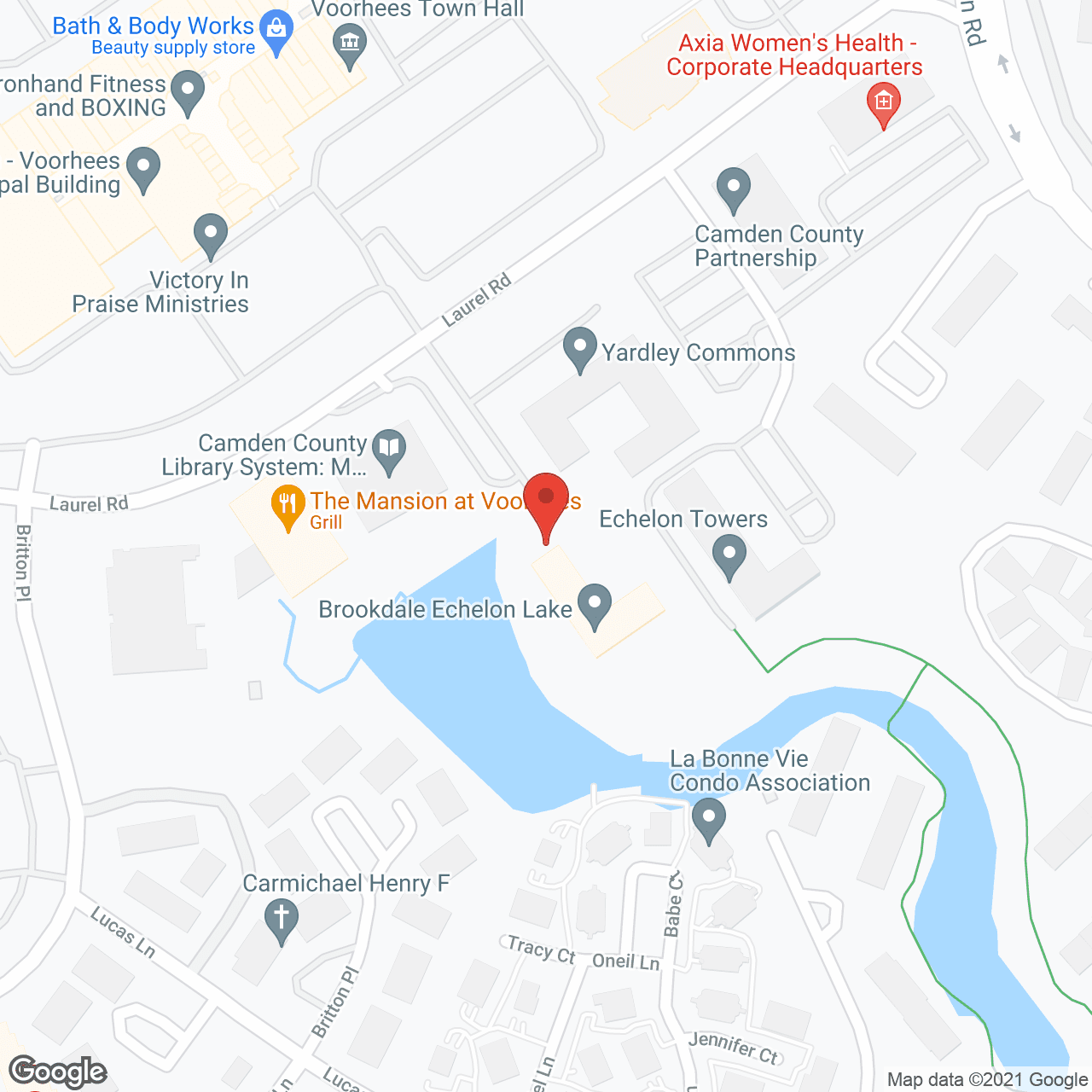 Map of the neighborhood around Brookdale Echelon Lake