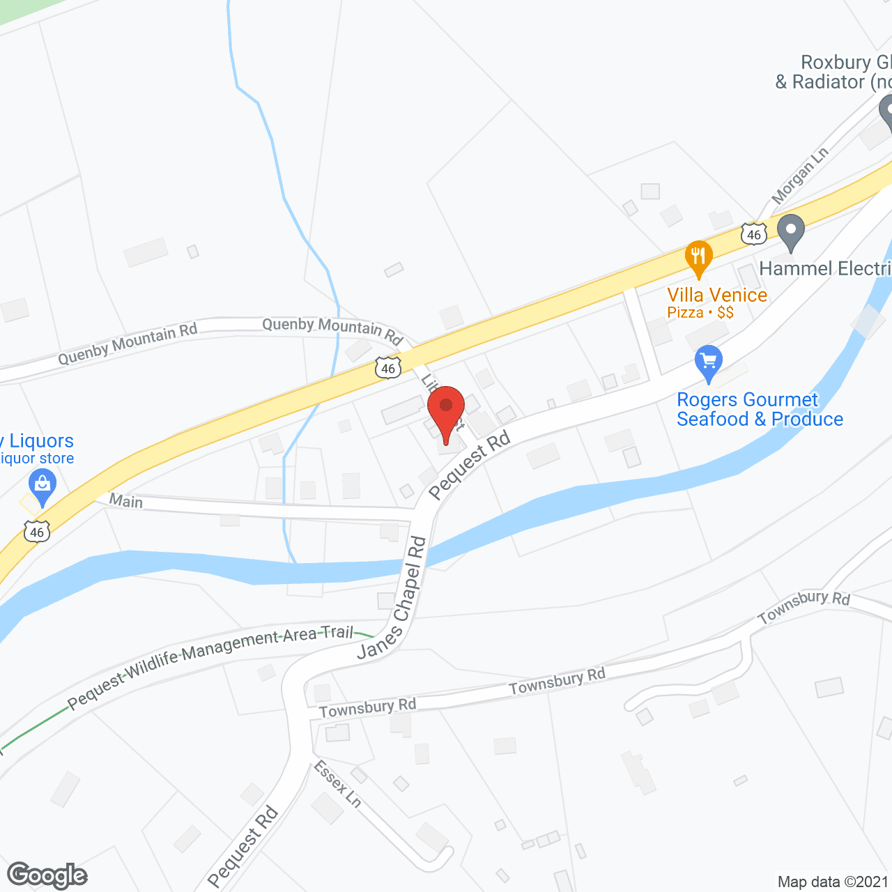 Map of the neighborhood around Hulse's Rest Home