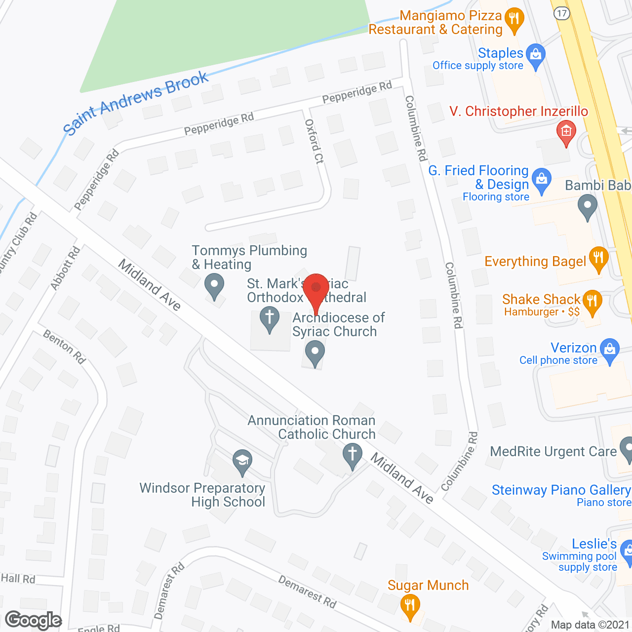 Map of the neighborhood around Mount Saint Andrew Villa