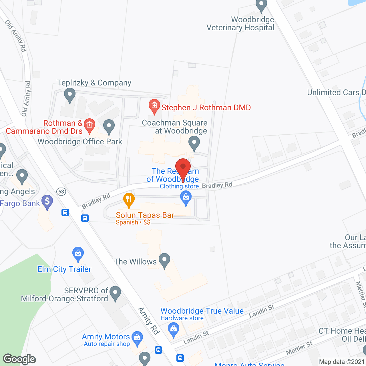 Map of the neighborhood around Coachman Square at Woodbridge