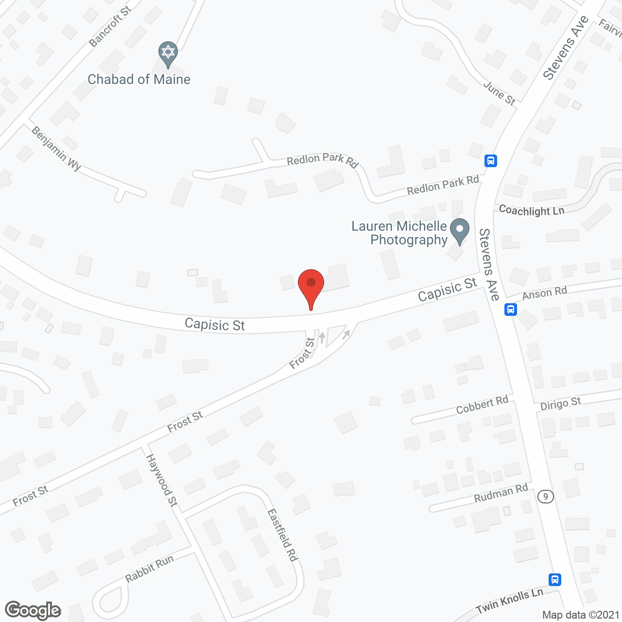 Map of the neighborhood around Eunice Frye Home