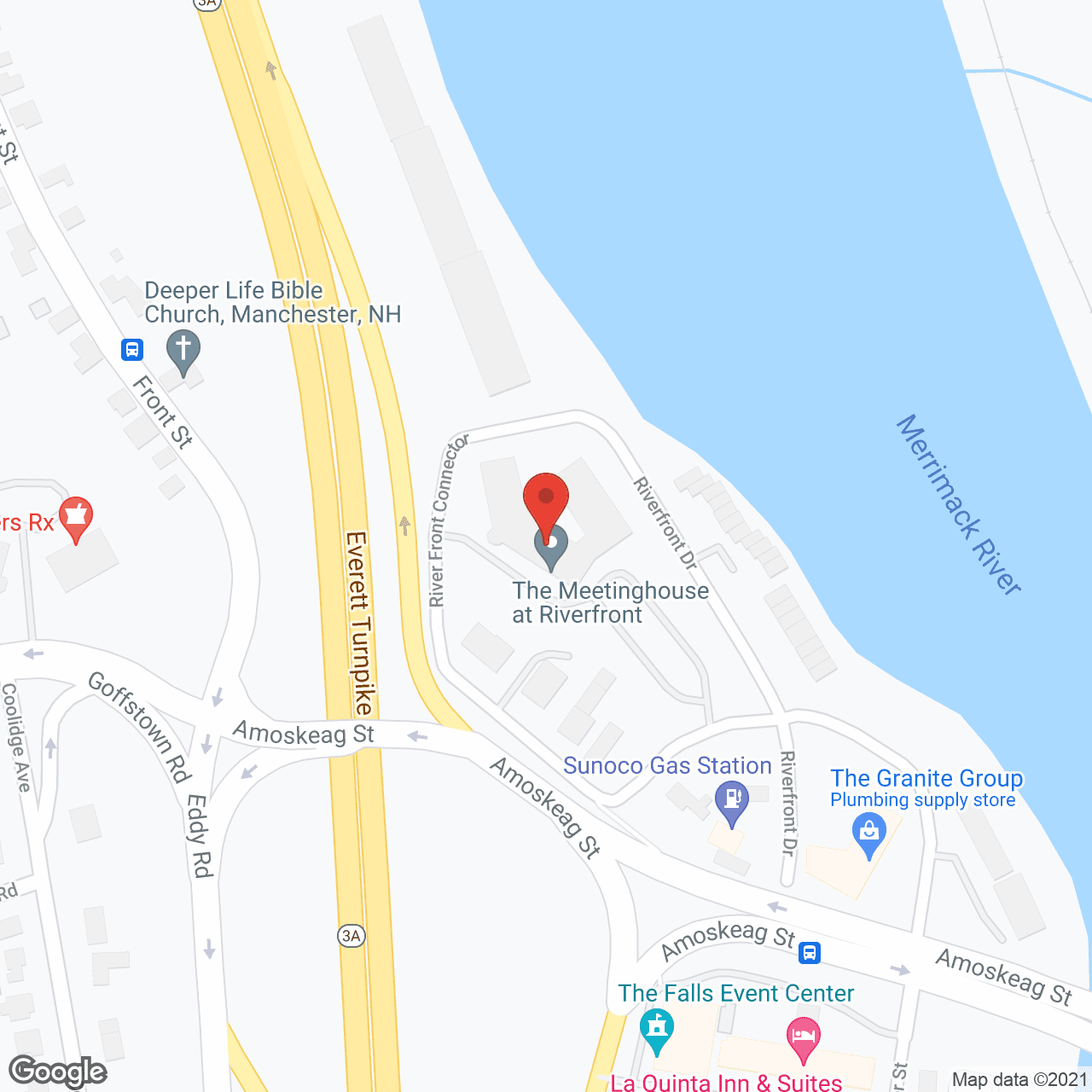 Map of the neighborhood around Meetinghouse at Riverfront