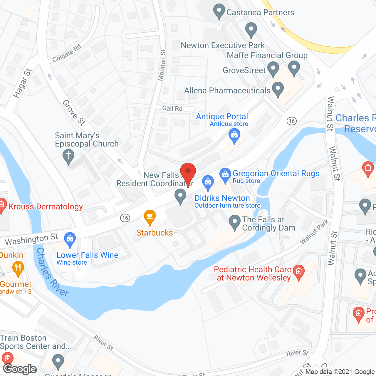 Map of the neighborhood around The Falls At Cordingly Dam