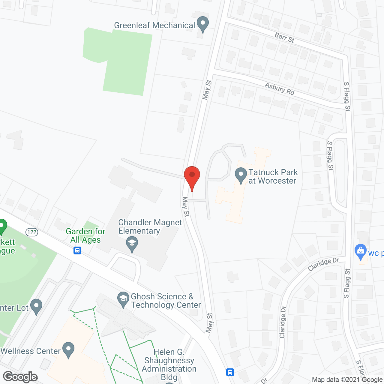 Map of the neighborhood around Tatnuck Park At Worcester