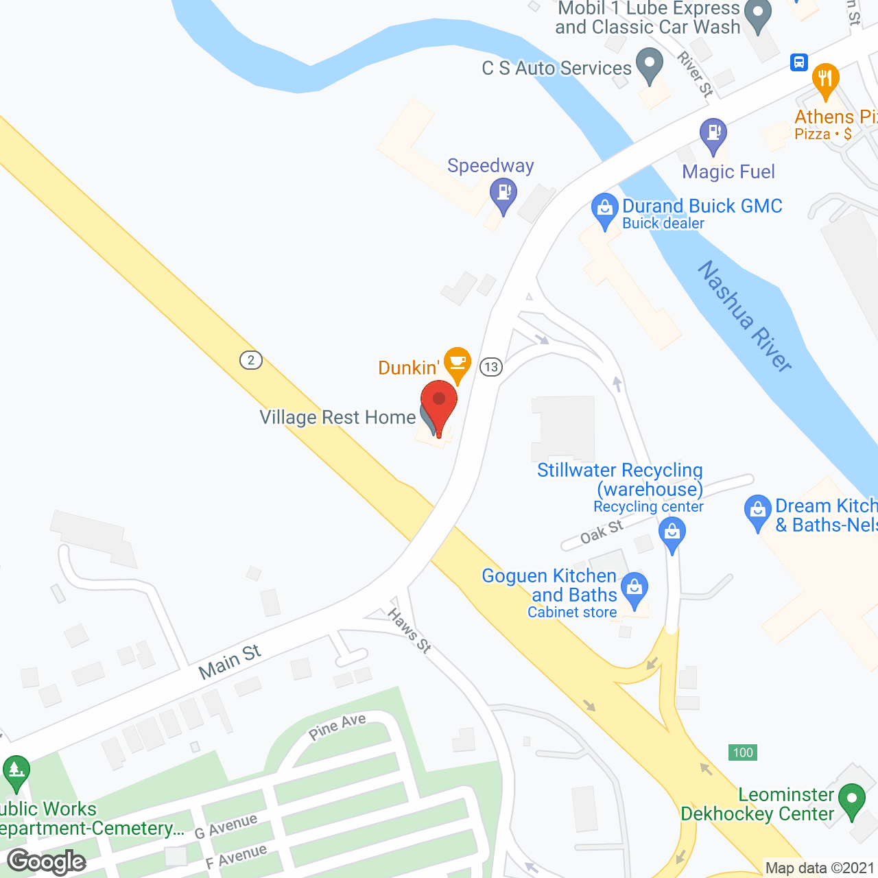 Map of the neighborhood around Village Rest Home