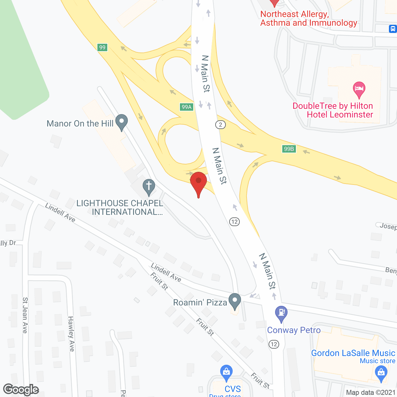 Map of the neighborhood around Manor on the Hill