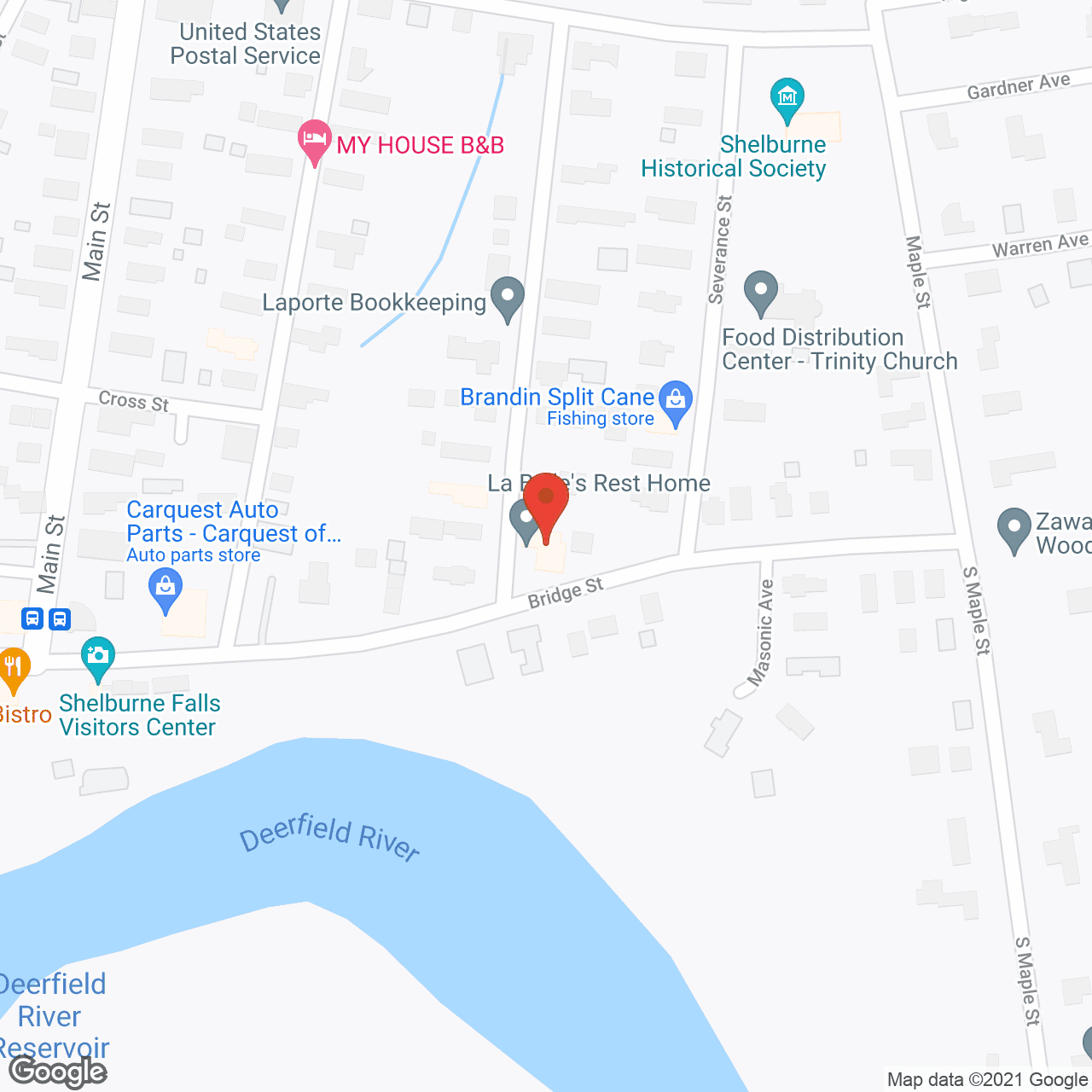 Map of the neighborhood around La Belle's Rest Home
