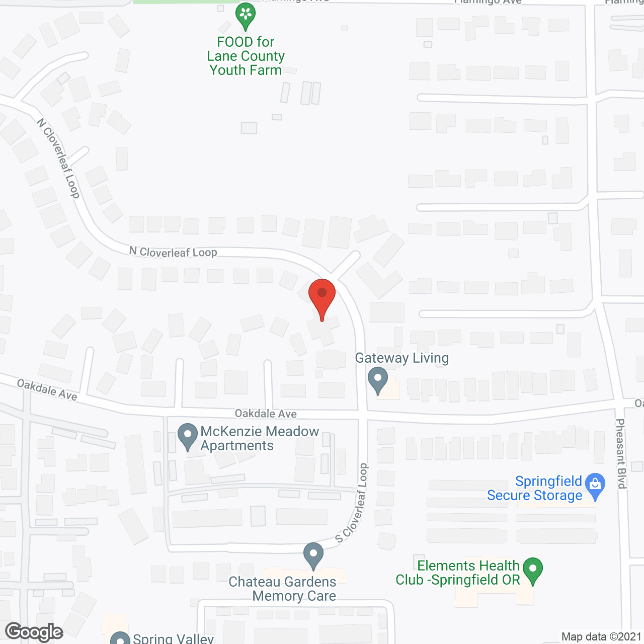 Map of the neighborhood around Gateway Living Center