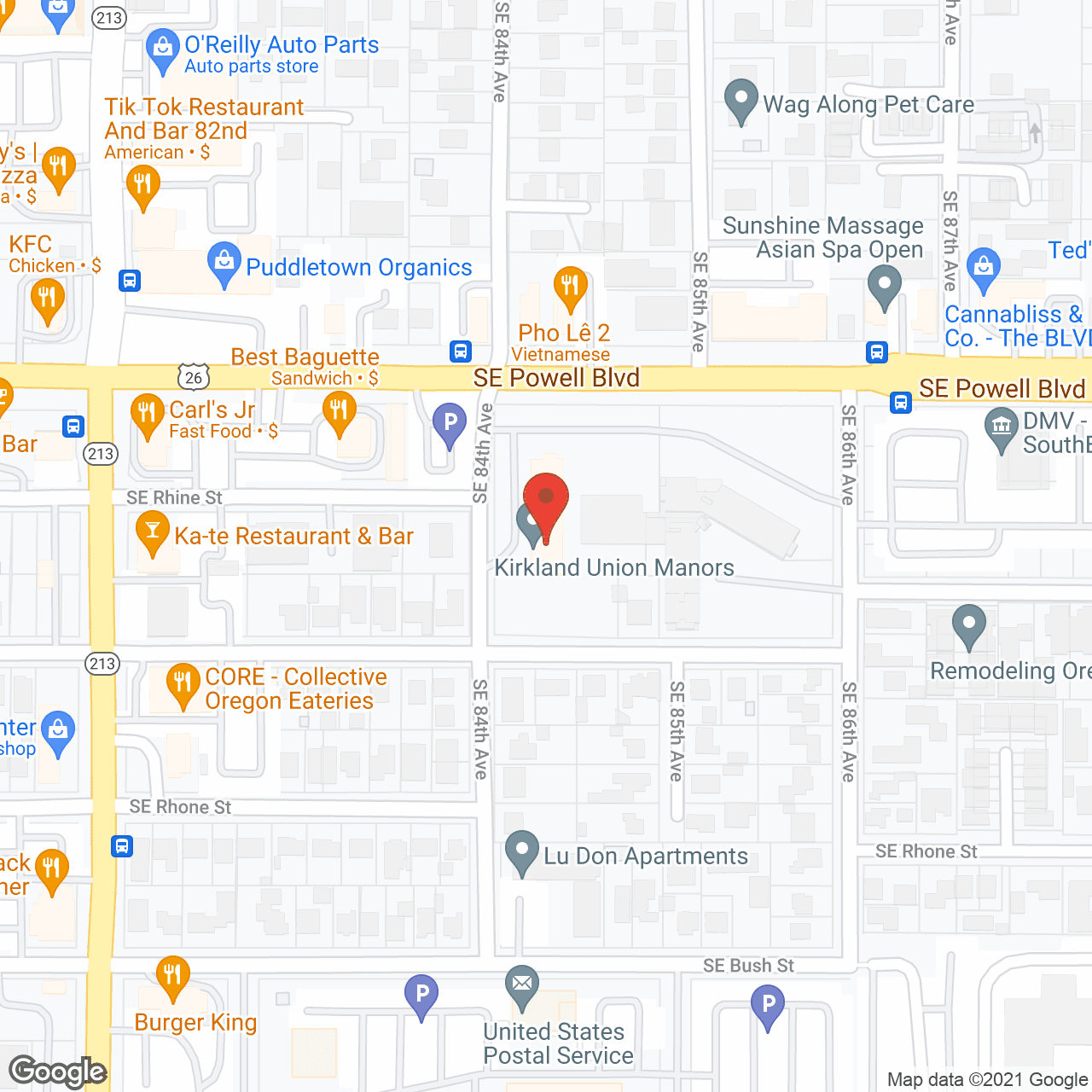 Map of the neighborhood around Kirkland Union Manors
