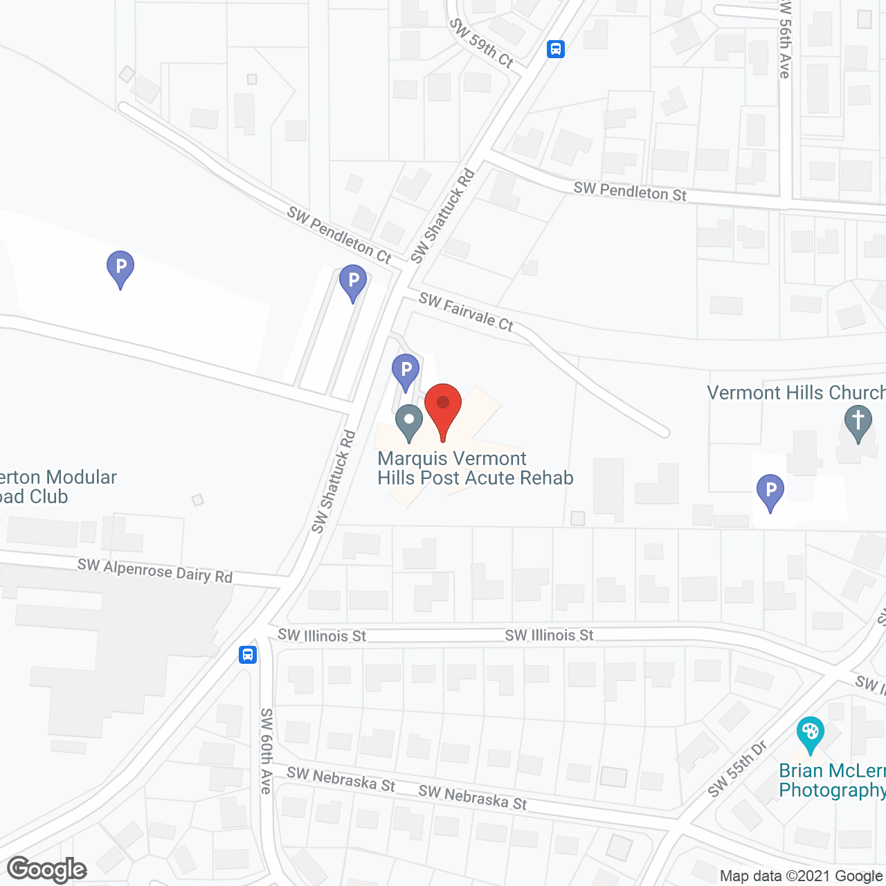 Map of the neighborhood around Marquis Care at Vermont Hills