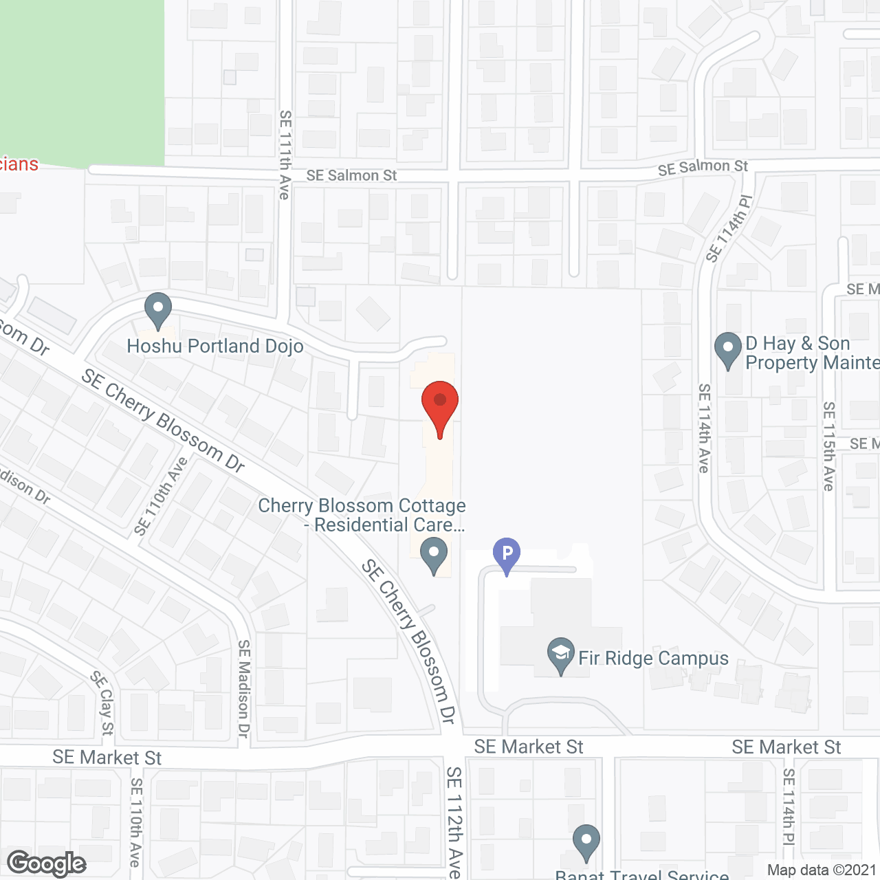 Map of the neighborhood around Cherry Blossom Cottage