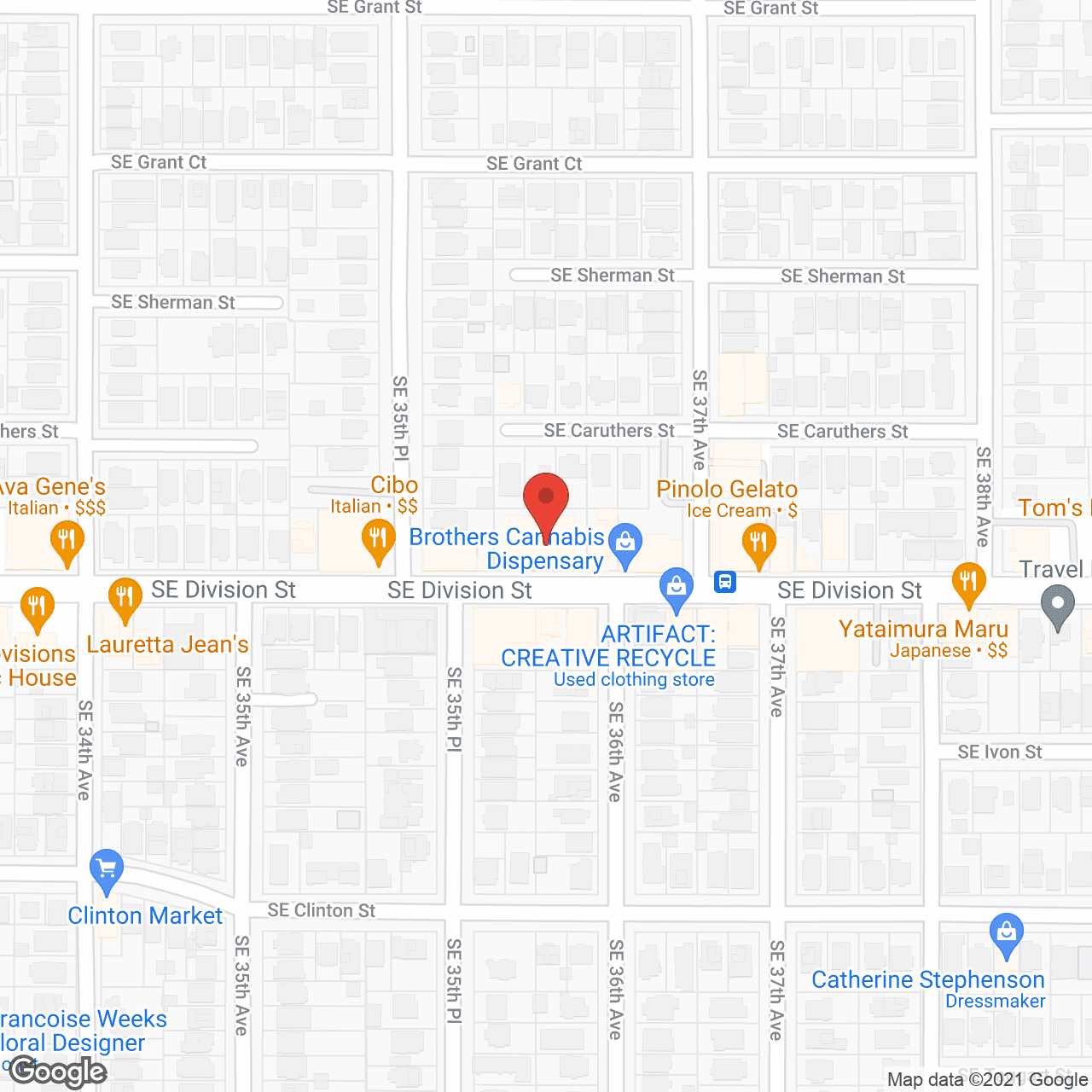 Map of the neighborhood around Emerson House